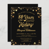 予算誕生日80年の製造招待状 (正面/裏面)
