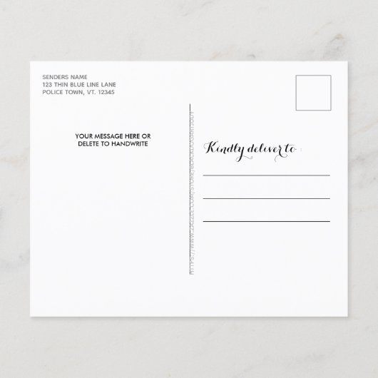 予算警察クリスマス法執行はがき (裏面)