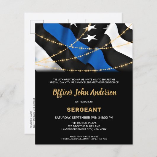 予算警察プロモーション法執行招待状 (正面/裏面)