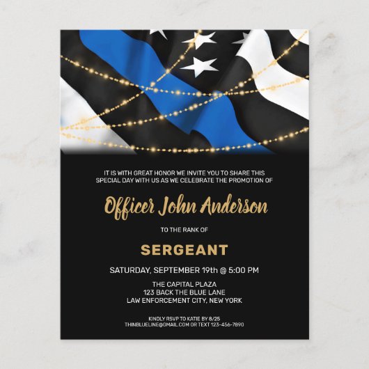 予算警察プロモーション法執行招待状 (正面)