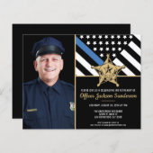 予算警察官写真退職招待状 (正面/裏面)