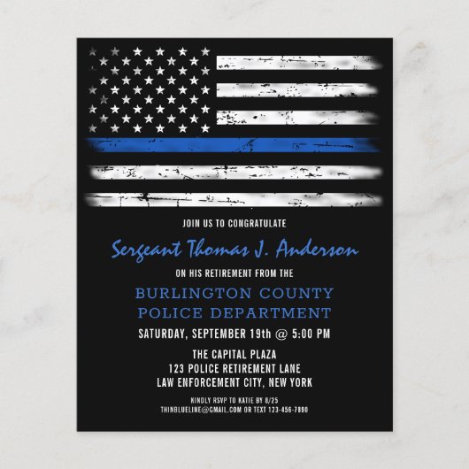 予算警察官退職写真招待状 (正面)