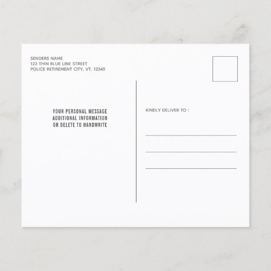 予算警察官退職青色旗 (裏面)