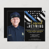 予算警察退職パーティー写真招待状 (正面/裏面)