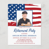 予算警察退職パーティー米国国旗の招待状 (正面)