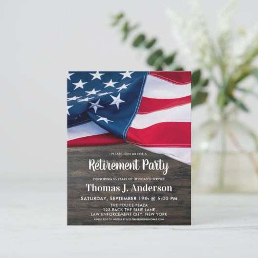 予算警察退職パーティー米国国旗の招待 (スタンド正面)