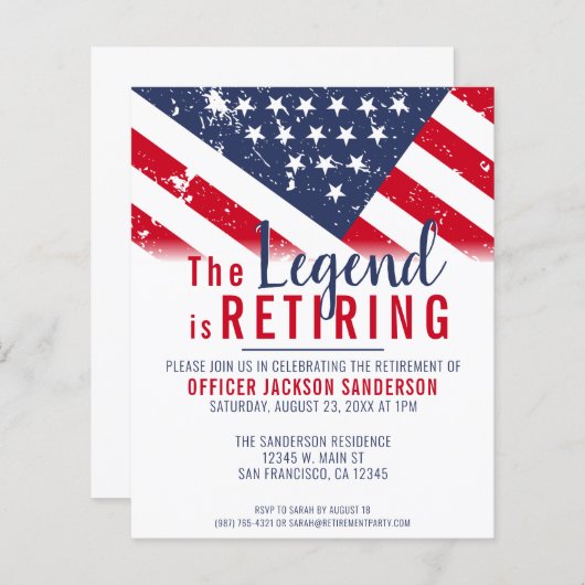 予算警察退職愛国的招待状 (正面/裏面)