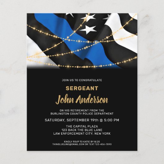 予算警察退職法執行招待状 (正面)