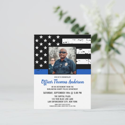 予算警察退職法執行招待状 ポストカード (スタンド正面)