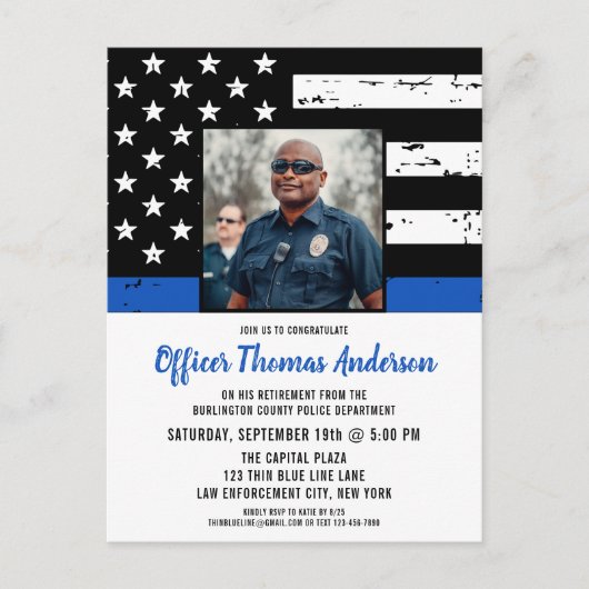 予算警察退職法執行招待状 ポストカード (正面)