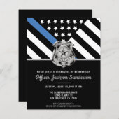予算警察退職青色線フラグ招待状 (正面/裏面)