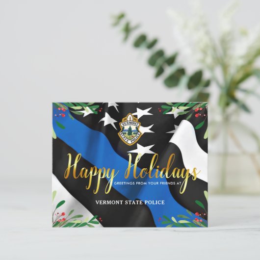 予算警察部クリスマスカードブルー国旗 (スタンド正面)