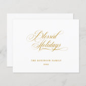 予算賛美休日金ゴールドスクリプトタイポグラフィ (正面/裏面)