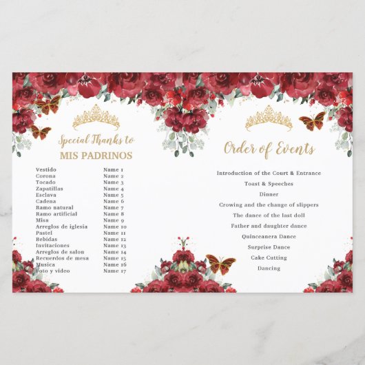 予算赤フローラキンセアニェラ受注イベントプログラム (裏面)