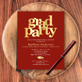 予算赤金ゴールドの卒業上限はっきりしたパーティー招待状