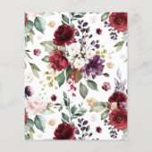 予算赤面とブルグンディ結婚ズの記念日招待状 (裏面)