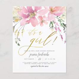 予算赤面と金ゴールドそれが女の子フローラベビーシャワー