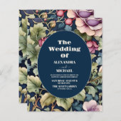 予算赤面ピンクウォーターカラーフローラ牡丹結婚ズ (正面/裏面)