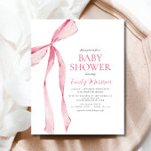 予算赤面ピンクウォーターカラーボーガールベビーシャワー チラシ