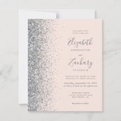 予算赤面ピンクシルバーグリッターQRコード結婚ズ (正面)