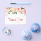 予算赤面ピンクフローラサンキューカード チラシ (シングル)