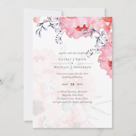 予算赤面ピンクフローラダスティブルー結婚ズ (正面)