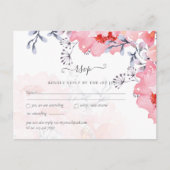 予算赤面ピンクフローラダスティブルー結婚ズ ポストカード (正面)