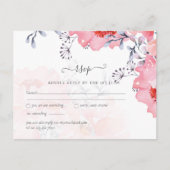 予算赤面ピンクフローラダスティブルー結婚ズ ポストカード (正面)