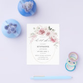 予算赤面ピンクフローラブライダルシャワー2 チラシ (シングル)