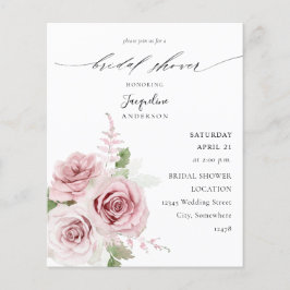 予算赤面ピンクフローラブライダルシャワー チラシ