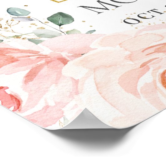 予算赤面ピンクフローラ写真葬儀記念館 ポスター (角)