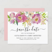 予算赤面ピンクボタニカルフローラ保存日付 (正面/裏面)