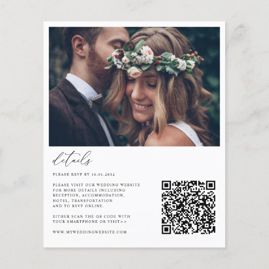 予算赤面ピンクローズフローラフォトウェディング招待 (裏面)