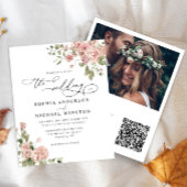 予算赤面ピンクローズフローラフォトウェディング招待