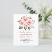 予算赤面ピンクローズブライダルシャワー招待状 (スタンド正面)