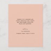 予算赤面ピンク写真モダンクリスマスカード (裏面)