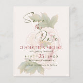 予算赤面ピンク牡丹ウェディング日付を保存 (正面)