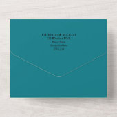 予算赤面ピンク結婚フローラ オールインワン招待状 (裏面)