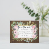 予算赤面ピンク結婚フローラ ポストカード (スタンド正面)