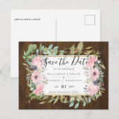 予算赤面ピンク結婚フローラ ポストカード (正面/裏面)