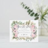 予算赤面ピンク結婚フローラ ポストカード (スタンド正面)