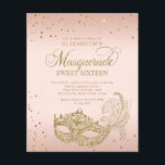 予算赤面ピンク金ゴールドグリッター仮装スイーツ16<br><div class="desc">デザイン機能きらめく金ゴールドグリッターマスカレードボールマスク金ゴールド紙吹雪。</div>