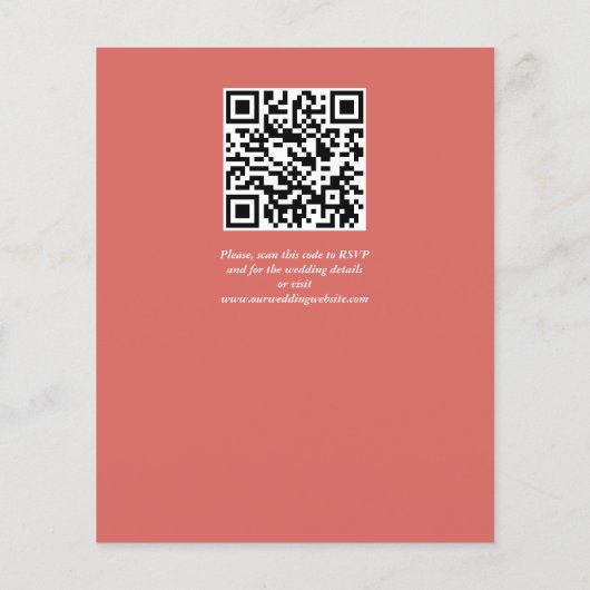 予算赤面ピンク金ゴールドバラフローラ結婚式の招待 (裏面)