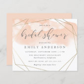 予算赤面ピンク金ゴールド幾何学的ブライダルシャワー (正面/裏面)