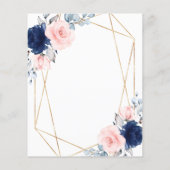 予算赤面ピンク&ネイビーブライダルシャワー招待 (裏面)