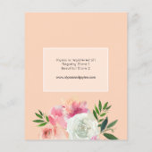 予算赤面ピンク&ホワイトフローラ- 2Bブライダルシャワー (裏面)