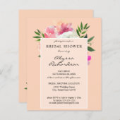 予算赤面ピンク&ホワイトフローラ- 2Cブライダルシャワー (正面/裏面)