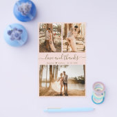 予算赤面フォトコラージュ結婚のサンキューフライヤー チラシ (シングル)