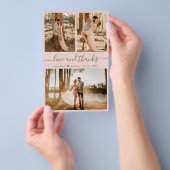 予算赤面フォトコラージュ結婚のサンキューフライヤー チラシ (ハンドル)