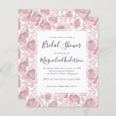 予算赤面フローラブライダルシャワー招待 (正面/裏面)